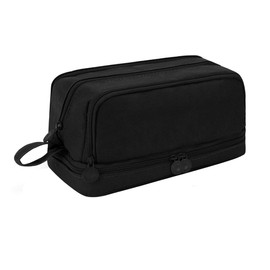 XFSRG Pencil Case Girls Pencil Case Zip Pencil Case 4 Compartments Pencil Case Durable Pencil Case Large Capacity Pencil Case Stationery Pen Bag Portable, black, pencil case