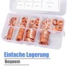 Mesee Pack of 200 Copper Washers, Copper Sealing Rings Assortment