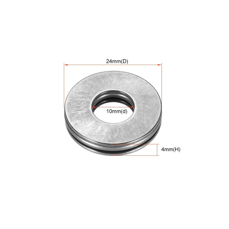 uxcell AXK1024+2AS Needle Roller Thrust Bearings with 2 Washers, 10mm
