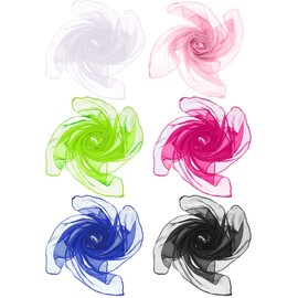 Boao 6 Pieces Chiffon Scarf 1950s Square Neck Head Scarfs Vintage Soft Polyester for Women Lady(Black, Dark Rose Red, White, Emerald Green, Pink, Royal Blue)