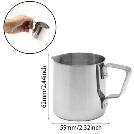 YDHfdc Pack of 2 304 Stainless Steel Milk Jug 150 ml Milk Frothing Jug Milk Pitcher for Making Latte Coffee Art, Cappuccino