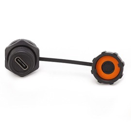 Joyzan Waterproof USB Connector, Industrial Double Head Adapter Panel Mount Bulkhead Type C Plug Dustproof Cap Female Data Transfer Charging Coupler Socket Digital Automobiles Electronic Equipment