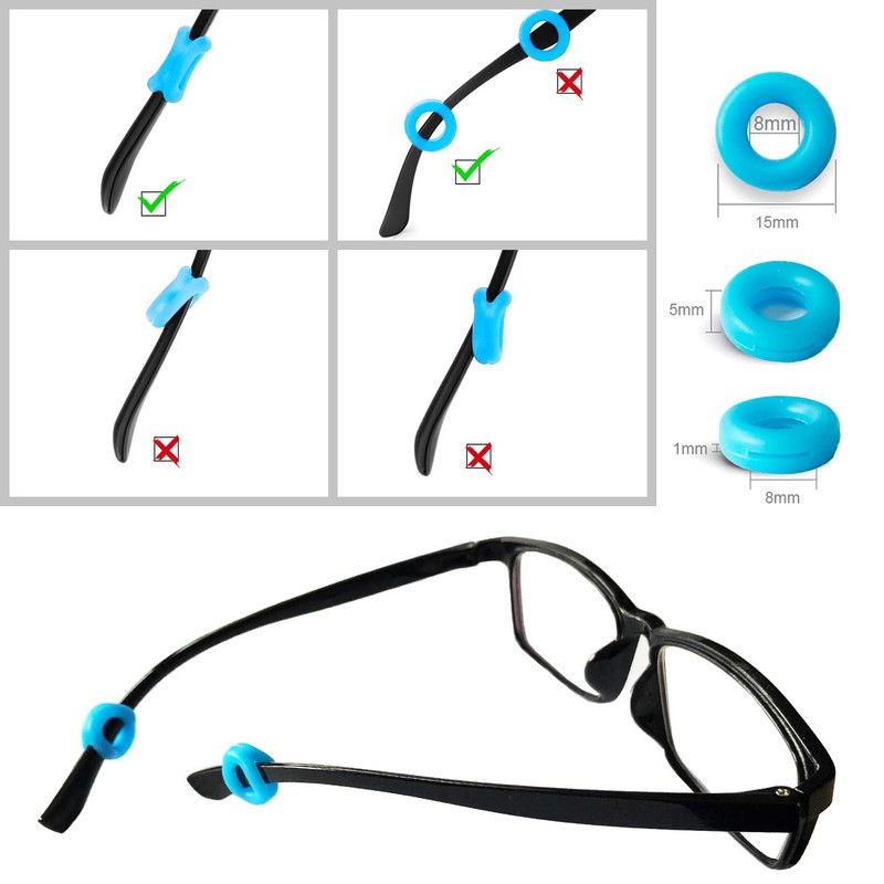 Benvo 12 Pairs Eyeglasses Retainers Silicone Glasses Temple Holders Anti-slip