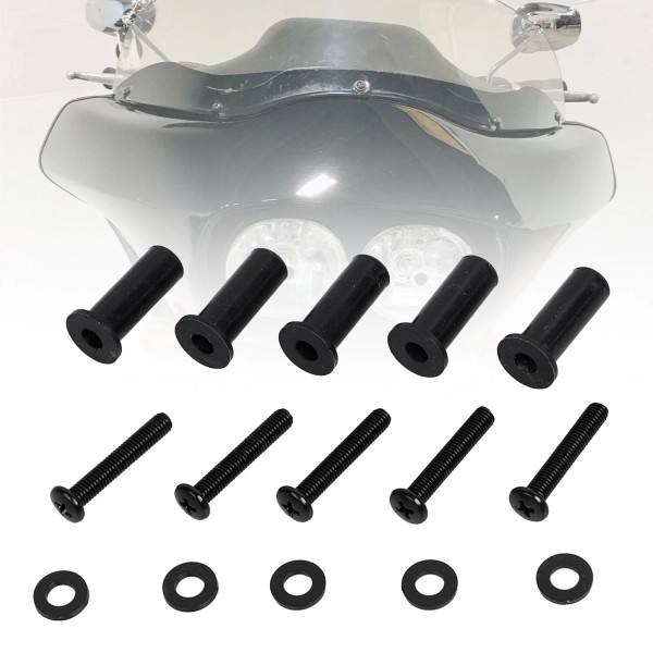Unbranded Black Windscreen Well Nut Bolt Screw For Harley Road