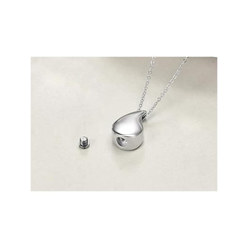 Teardrop Urn Necklace, Stainless Steel Ashes Pendant Funeral Loved Ones
