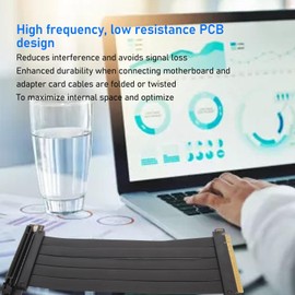 ASHATA Flexible GPU Riser Cable, PCIE 4.0 X16 Riser Cable, High Speed Flexible Extender Card Extension Port 90 Degree GPU Extension Cable for RTX 4090 (60cm)