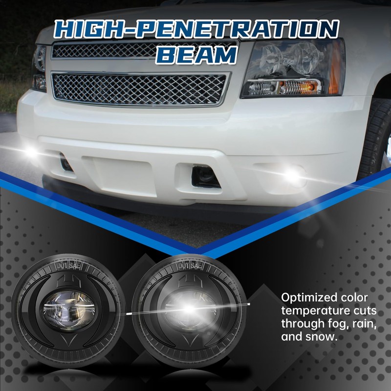 Shocklight LED Fog Light Fit for 2007-2014 Chevy Suburban Avalanche