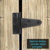 Rierdge 6 Pcs 2 Inch T Strap Hinges, Black Heavy