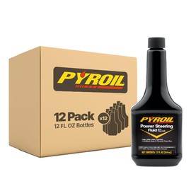 Pyroil Power Steering Fluid with Stop Leak, Formulated for Use in Ford, Toyota and Other Imports, Not for Use in Honda/Acura, 12 Fl Oz (Pack of 12)