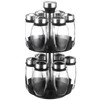 Calolin 2 Layer Rotating Spice Rack Organizer with 12 Glass