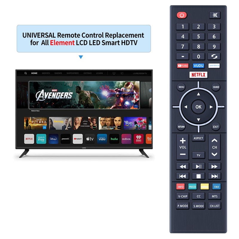 Universal Remote Control for All Element TV, Replacement Remote Control