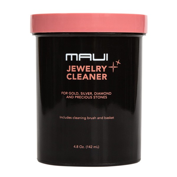 Maui Liquid Jewelry Cleaner Solution for Gold, Silver, Diamond. Safety Solution Comes with Basket and Brush for Extra Cleaning. NOT Guaranteed to Work on All jewelries