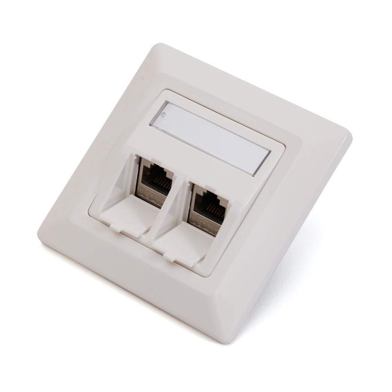 Logilink Keystone under-cleaning box pure white + 2 modules RJ45