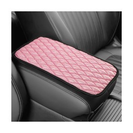 TNAIYH Car Center Console Cover, Soft Comfortable Vehicle Armrest Seat Box Cover Cushion, Wear Resistant Auto Armrest Storage Box Decoration Protector Pad, Universal for Truck SUV Sedan (Pink)