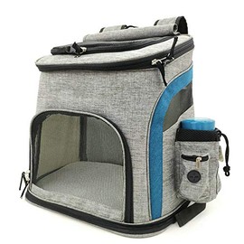VIGAN - Mochila de malla transpirable para perro de gran capacidad para gatos (gris y azul)                                                           