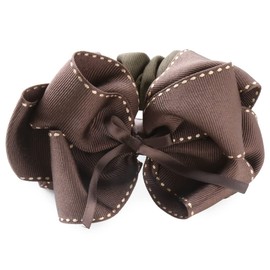 JewelVOX Hair Accessories, Scrunchy, Hair Elastic Ribbon, Grosgrain Stitching, Brown, Select