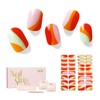 NAILOG Semi-hardened Gel Nail Stickers (34 Pieces), Long Lasting, Salon