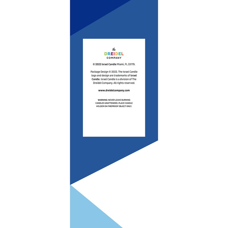 The Dreidel Company Handcrafted Havdalah Candle (Multi Color Red/White/Blue, 2-Pack)