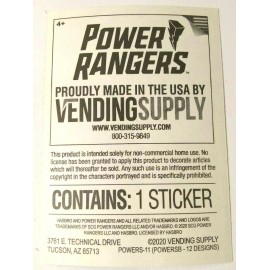 Vending Supply Power Rangers Morphin Time Vending Sticker Decal