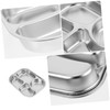 Zerodeko Food Divided Plate Section Stainless Steel Tray for Dinner