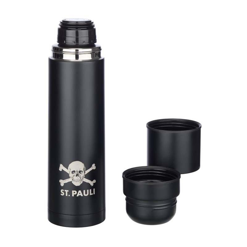 FC St. Pauli - Skull Thermos Flask with 2 Cups