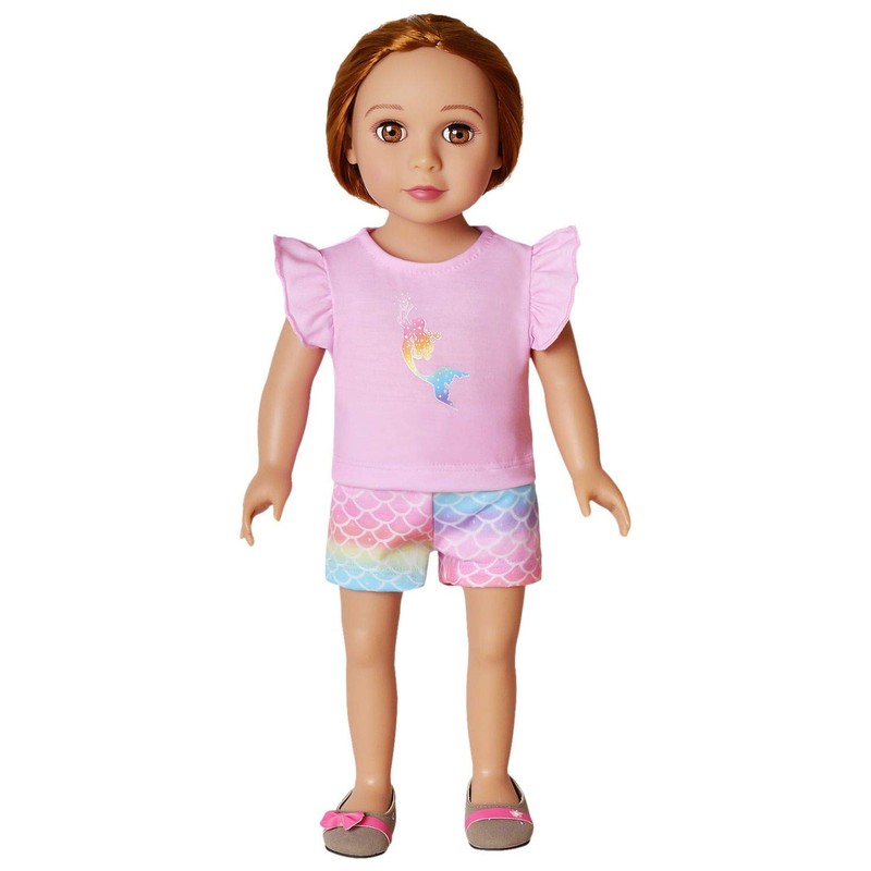 QPANCY Summer Pajamas Matching 18-inch Doll&Girls Mermaid Pjs Sets Cotton