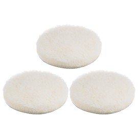 sourcing map 3pcs Wool Buffing Pads, 7 inch Polishing Pad Car Auto Buffing Pads Wool Polishing Buffing Pad Hook and Loop for Car Polishing, Buffing and Cutting