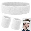 FENQURO Set of 3 Sweatbands Set, Sports Headband, Wrist Striped