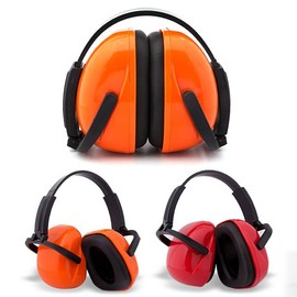 Convenient Foldable Headset Noise Reduction Earmuffs Premium Orange