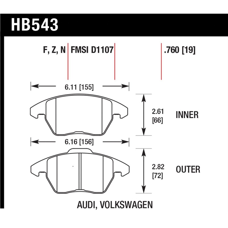 Hawk Performance HB543B.760 HPS 5.0 Disc Brake Pad
