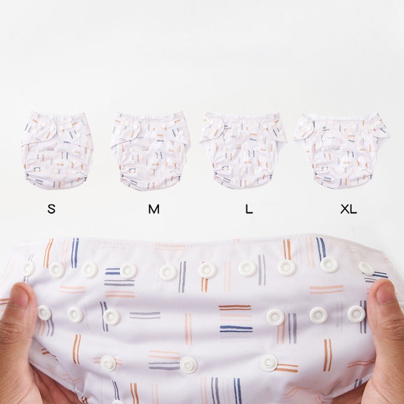 2pcs Baby Cloth Diapers Reusable Washable One Size Adjustable Stretchy