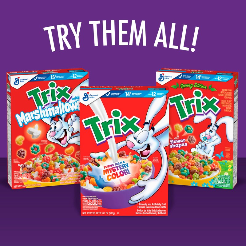 Trix Fruity Breakfast Cereal, 6 Fruity Shapes, Whole Grain, Giant