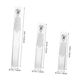 Ipetboom 3pcs Airless Pump Bottles with Metal Massage Eye Gel Cream Containers Refillable Lip Gloss Holders Durable for Skincare Essentials