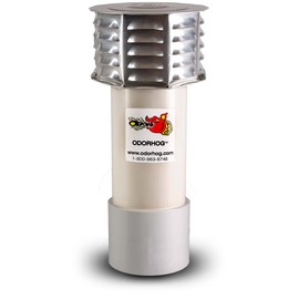 OdorHog Metal Cap Slip On Vent Stack Pipe Filter 4" PVC, Removes Outdoor and Sewer Odor Problems (4.0-inch)