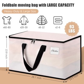 NATURELUX Heavy Duty Moving Bags - Extra Large Packing Bags and Storage Totes, Collapsible and Foldable Option for Moving and Storage, Multicolored, 93 L - 6 Pack