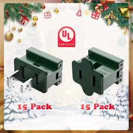 Christmas Lighting Male and Female Green Slip Plug Set, Vampire Plug, Gilbert Plug, Zip Plug, 30 Packs (SPT-1)