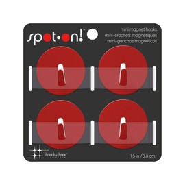 Three by Three Spot On! Mini Magnet Hook, Red