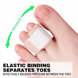 RHYOCIYE Broken Toe Wraps (2 Pairs), Padded Bandage Hammer Toe Separation Splint, Fabric Hammer Toe Wraps, Toe Bandages Protectors Braces, Toe Corrector For Overlapping Toes, Toe Splints For Crooked Toes, Curled Toes And Bent Toes, Toe Separators For Broken Toes