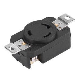 NEMA L6-30R 30Amp 250Volt Twist Lock Female Wall Outlet Receptacle US 3 Wire Industrial Grade Grounding Flush Mounting Power Generator Receptacle Black