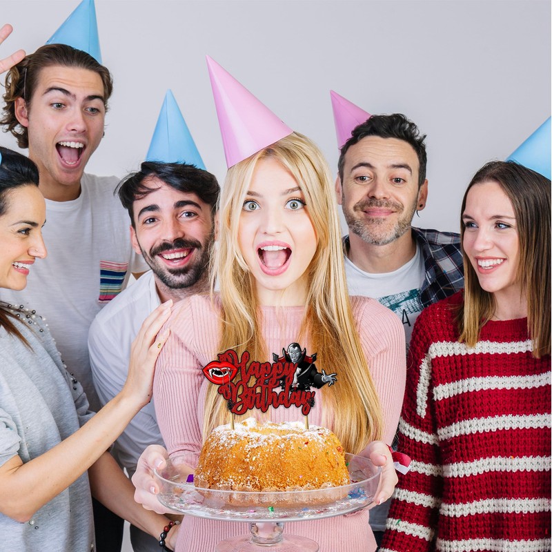 Seyal® - Decoración para tarta de feliz cumpleaños de vampiro