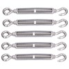 5Pcs Turnbuckle Hook and Eye Wire Rope Tension 304 Stainless