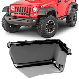 AccuPart Oil Pan - Fits Jeep Wrangler JK 2007-2011 with 3.8L Engine - Jeep Wrangler JK Oil Pain Jeep JK Oil Pan 2-Door 4-Door - Direct Replacement - Black Powder Coated Steel - Replaces OE 4666153AC