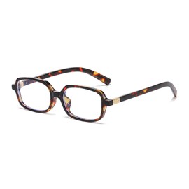 JUDOO Retro Rectangle Glasses for Women Men Tortoise Shell Blue Light Blocking Glasses Small Square Vintage Cute Eyeglasses (Tortoise Frame/Blue Light Blocking Lens)
