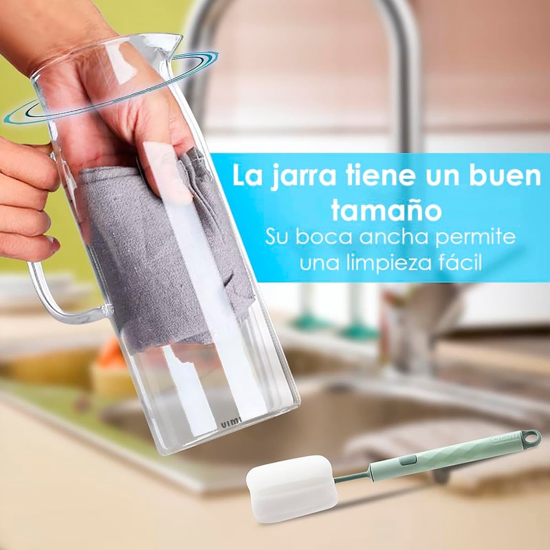 Jarra de Cristal con Tapa de Acero Inoxidable 1.2 L