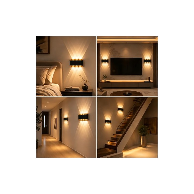 Aplique de Pared LED 800LM 3000K IP65, 4 Pack