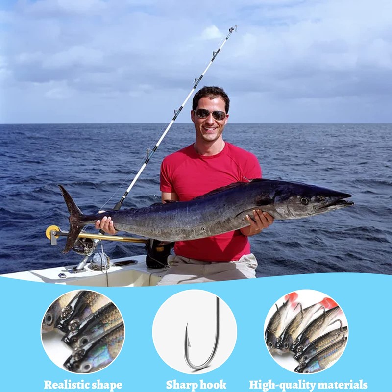 YODOOLTLY Fishing Lures Set, Fishing Lure Soft Baits 3D Eyes