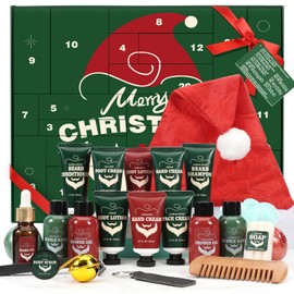 Rinse & Robust Men’s Advent Calendar 2025, 24 Days Christmas Grooming Gift Set for Men with Beard Care, Bath & Body Essentials, Holiday Self-Care Spa Gift Box