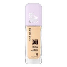 Maybelline Super Stay Lumi Matte Base de Maquillaje Líquida, Alta Cobertura con Acabado Mate Luminoso, Tecnología Lightwear 30H de Duración, Tono 118, 30 ml