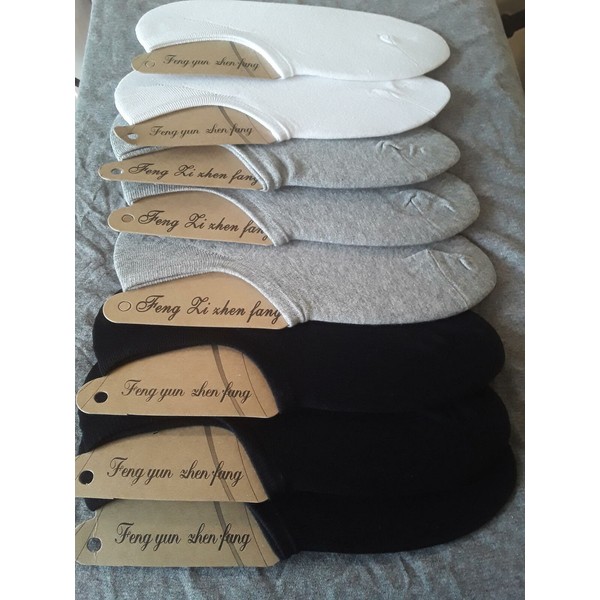 Champion 8 PAIRS No Show Socks, Black, gray and white-