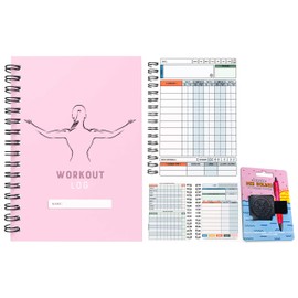 Workout Log Gym - XL & XS Gym, Fitness, and Training Diary - Set Goals, 1000 Exercises, Track 100 Workouts and Record Progress, Premium Diary. (X-SMALL (A6), Pink Female Silhouette)